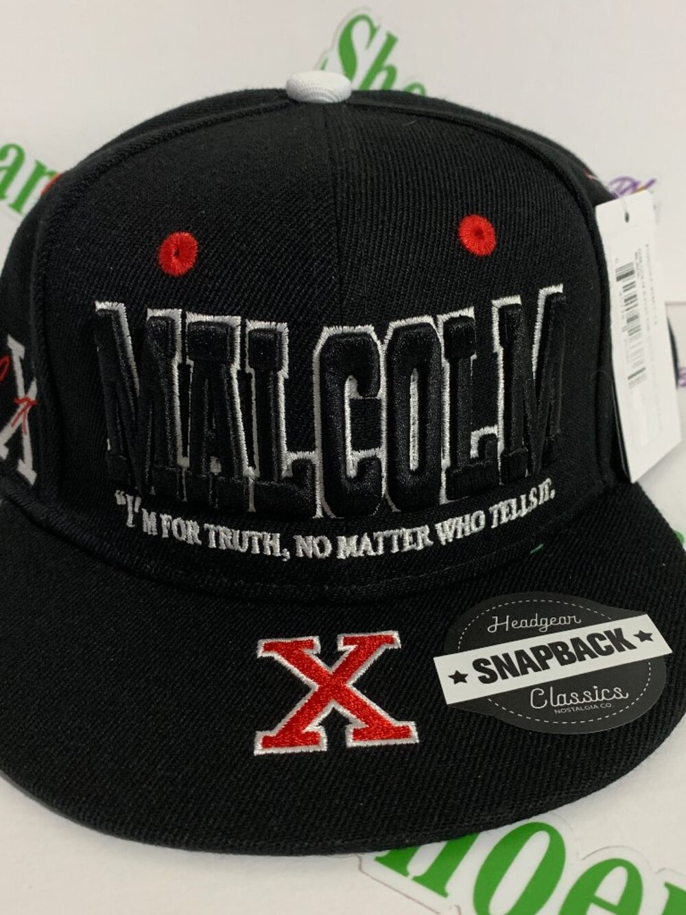 Headgear Classics Hat Malcom X For The Truth Black Red Snapback Cap Youth Kid